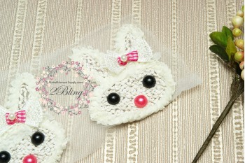 Bunny CHIFFON trim applique, 8x9 cm